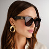 Gucci Emblem Ladies Sunglasses Black Frame GG0998S-001 Gucci