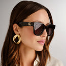 Gucci Emblem Ladies Sunglasses Black Frame GG0998S-001