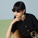 Gucci Emblem Ladies Sunglasses Havana Violet Frame GG1421S-003