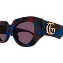 Gucci Emblem Ladies Sunglasses Havana Violet Frame GG1421S-003