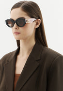 Gucci Emblem Ladies Sunglasses Black Frame GG1421S-008