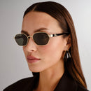 Gucci Emblem Ladies Sunglasses Gold Frame GG1593S-001