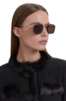 Gucci Institutional Logo Unisex Sunglasses Gold GG1957SA-001