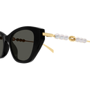 Gucci Emblem Ladies Sunglasses Black Pearl GG1968S-001