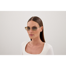 Gucci Emblem Ladies Sunglasses Gold Frame GG2045S-003