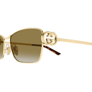 Gucci Emblem Ladies Sunglasses Gold Frame GG2045S-003