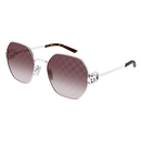 Gucci Emblem Ladies Sunglasses Silver Frame GG2046S-004