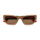 Gucci Sign Ladies Sunglasses Brown Frame Green Logo GG2116S-004