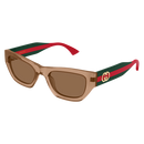 Gucci Sign Ladies Sunglasses Brown Frame Green Logo GG2116S-004