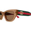 Gucci Sign Ladies Sunglasses Brown Frame Green Logo GG2116S-004