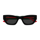 Gucci Sign Ladies Sunglasses Black Frame Green Logo GG2116S-001 Gucci