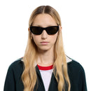 Gucci Sign Ladies Sunglasses Black Frame Green Logo GG2116S-001 Gucci