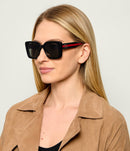 Gucci Sign Ladies Sunglasses Black Frame Gucci Stripe GG2118SA-001