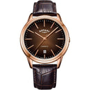 Rotary Cambridge Watch Men's Rose Gold Leather GS05394/16 - WatchStatus Ltd