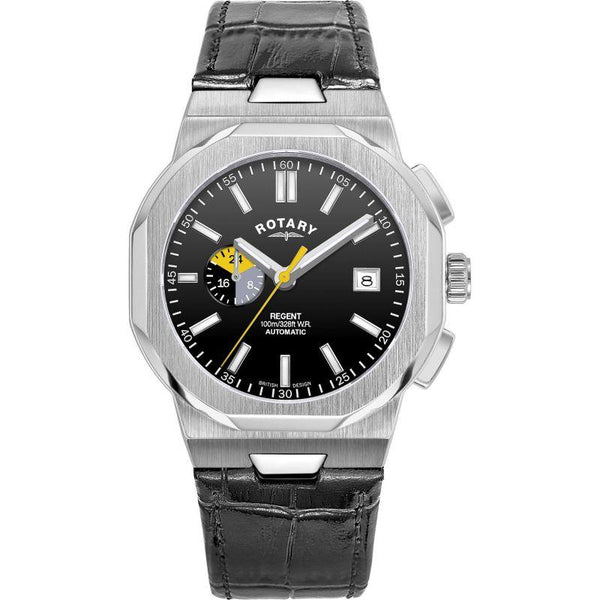 Rotary Regent Watch Men's Black Leather Automatic GS05455/04 - WatchStatus Ltd