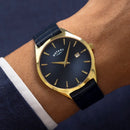 Rotary Ultra Slim Men's Watch Blue Leather Gold GS08013/05 Rotary