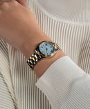 Guess Mini Luna Watch Ladies Two-Tone Pastel Blue Dial GW0687L4