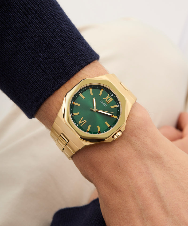 Guess Emperor Men's Watch Gold with Green Dial GW0849G2