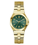 Guess Empress Ladies Watch Gold Green GW0873L2