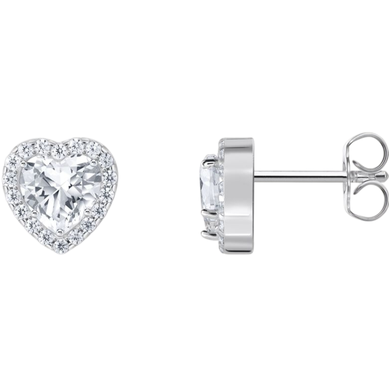 Thomas Sabo Stud Earrings Heart Shaped Halo Silver H2305-051-14