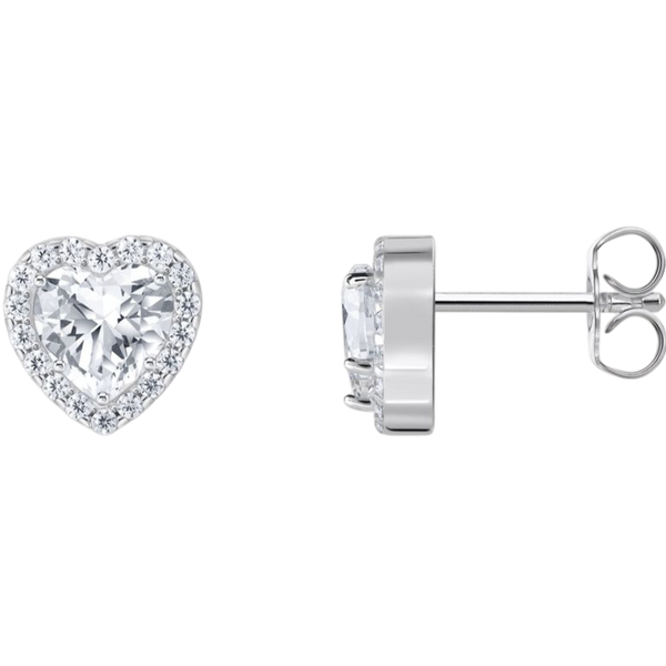 Thomas Sabo Stud Earrings Heart Shaped Halo Silver H2305-051-14