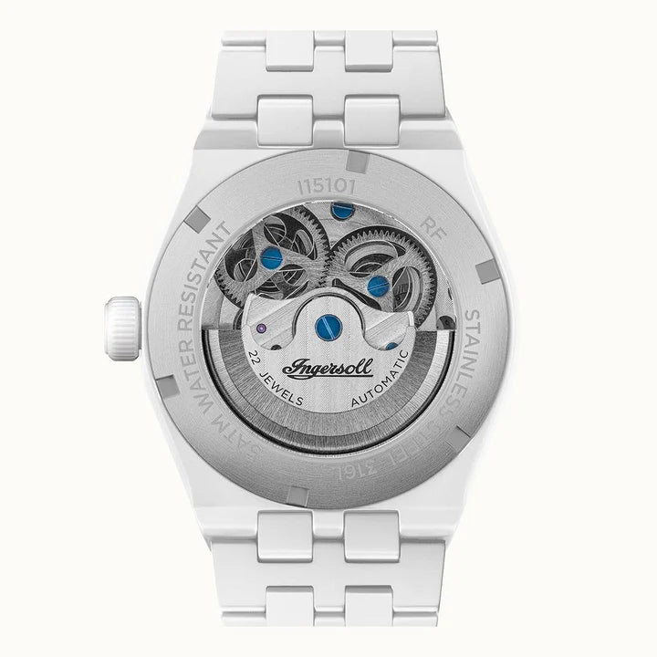 Ingersoll The Broadway Men's Watch White Ceramic Skeleton Automatic I15101