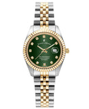 Jacques du Manoir Inspiration Ladies Watch Two Tone Green Dial JWL01206