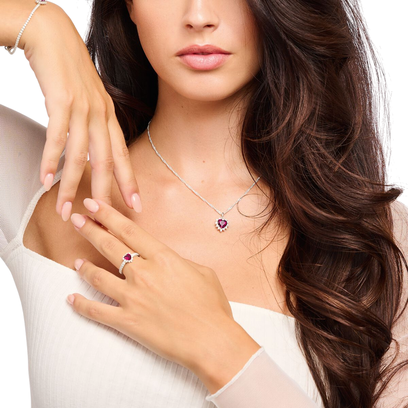 Thomas Sabo Heart Necklace Romance Silver KE2305-013-10