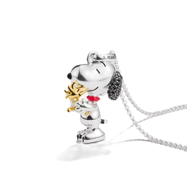Thomas Sabo 18k Gold Plated Snoopy with Woodstock Pavé Pendant KE2345-565-7-L50V