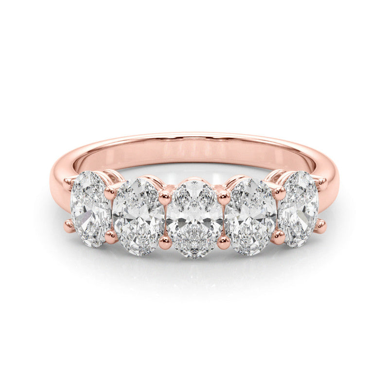 Oval Five Stone Wedding Ring