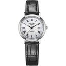 Rotary Windsor Ladies Silver with Black Leather Watch LS05420/01 - WatchStatus Ltd