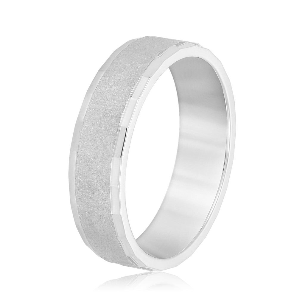 Men's Shaped Edges Wedding Ring