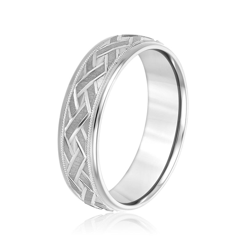 Men's Weave Effect Wedding Ring