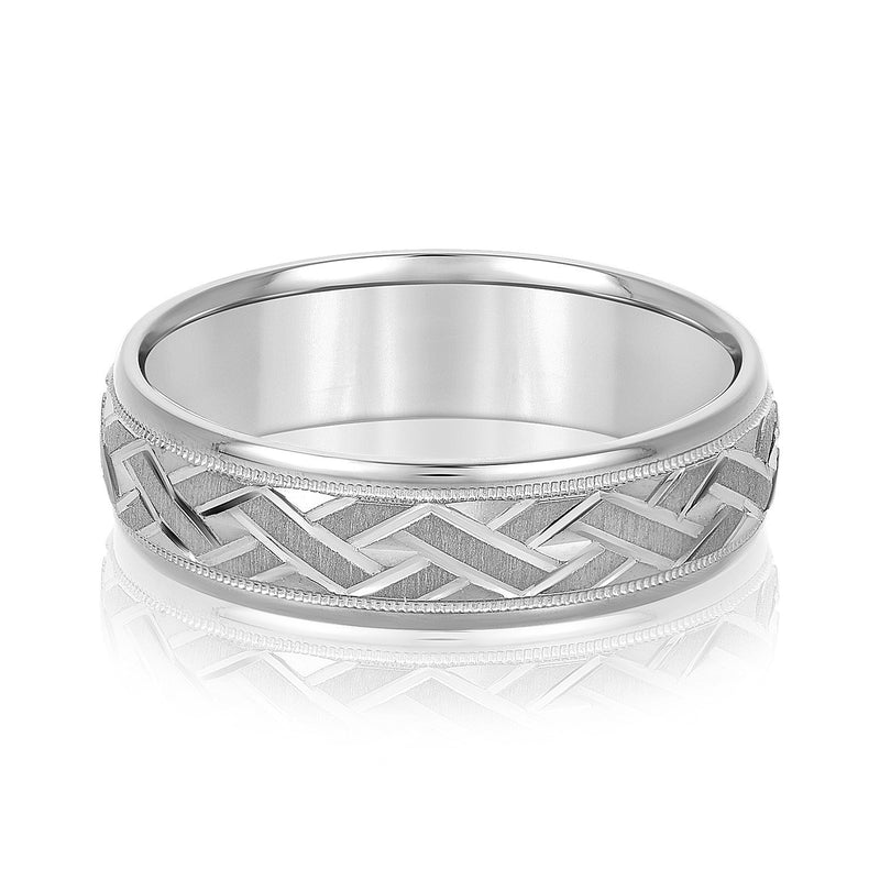 Men's Weave Effect Wedding Ring