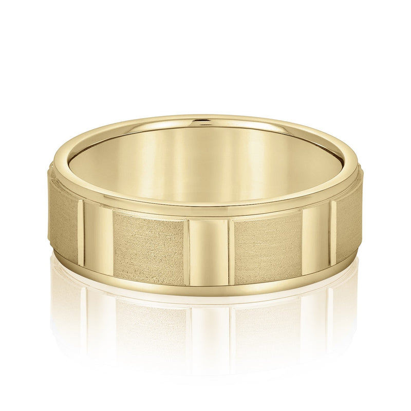 Men's Rectangular Raised Finish Wedding Ring