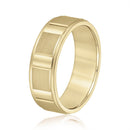 Men's Rectangular Raised Finish Wedding Ring