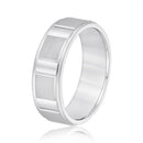 Men's Rectangular Raised Finish Wedding Ring