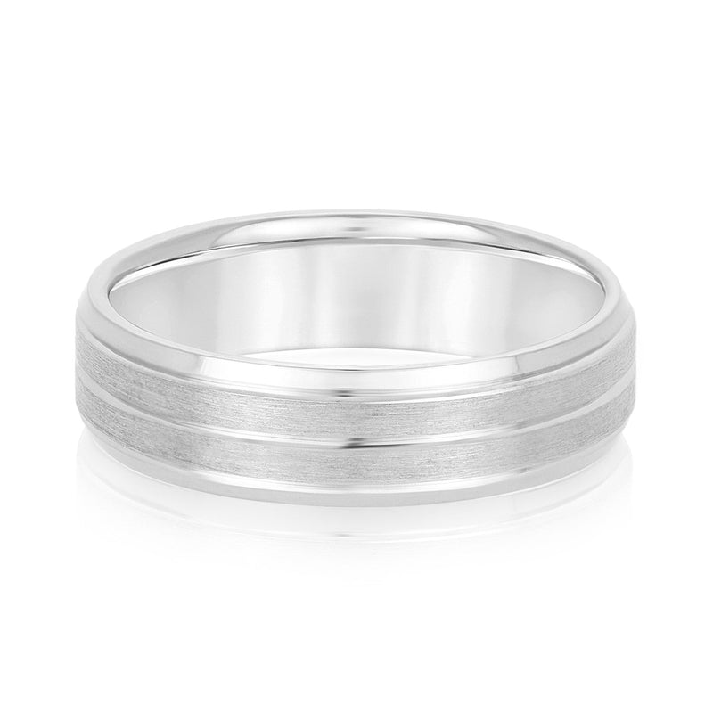 Men's Polished Centre Line Wedding Ring