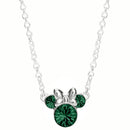 Disney Minnie Mouse May Birthstone Emerald Pendant Necklace