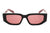 Prada PR09ZS Ladies Black with Red Lens Rectangular Sunglasses 11F08S - WatchStatus Ltd