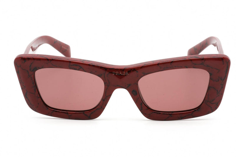 Prada Ladies Sunglasses Red Marble Rectangular PR13ZS-15D08S - WatchStatus Ltd
