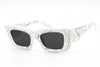 Prada Ladies Sunglasses White Marble Rectangular PR13ZS-17D5S0 Prada