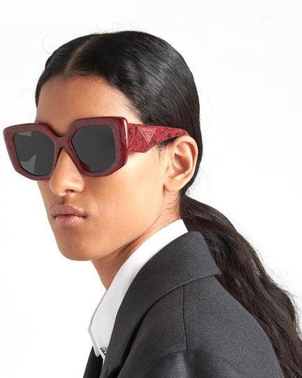 Prada Ladies Sunglasses Red Marble Cat Eye PR14ZSF-15D5S0 - WatchStatus Ltd