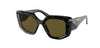 Prada Ladies Sunglasses Black/Yellow Marble Cat Eye PR14ZSF-19D01T Prada