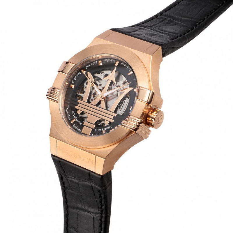 Maserati Potenza Men's Watch Rose Gold Skeleton Automatic R8821108002