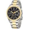 Maserati Competizione Men's Watch Two-Tone Black Dial Day/Date R8853100016 Maserati