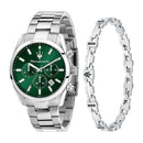 Maserati Attrazione Men's Watch Green Dial Bracelet Gift Set R8853151017