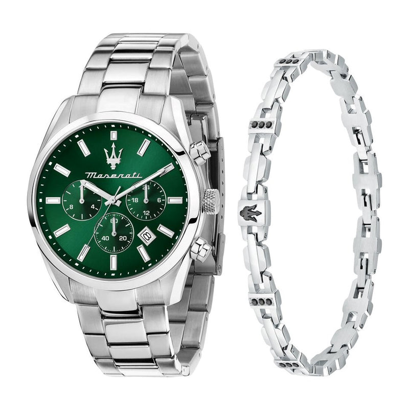 Maserati Attrazione Men's Watch Green Dial Bracelet Gift Set R8853151017