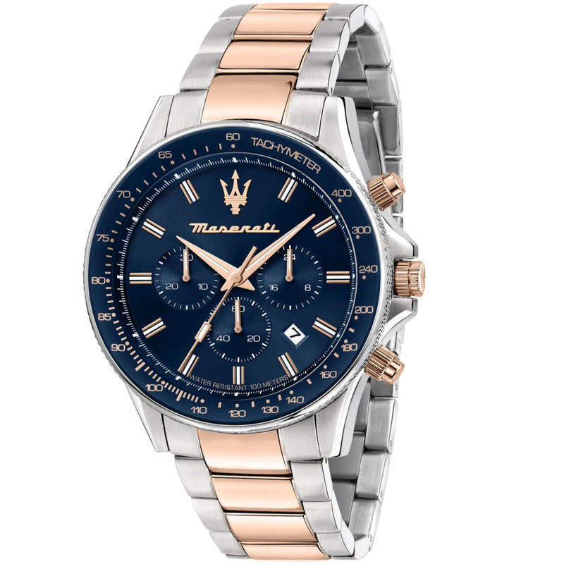 Maserati Sfida Men's Watch Two-Tone Blue Chronograph R8873640022