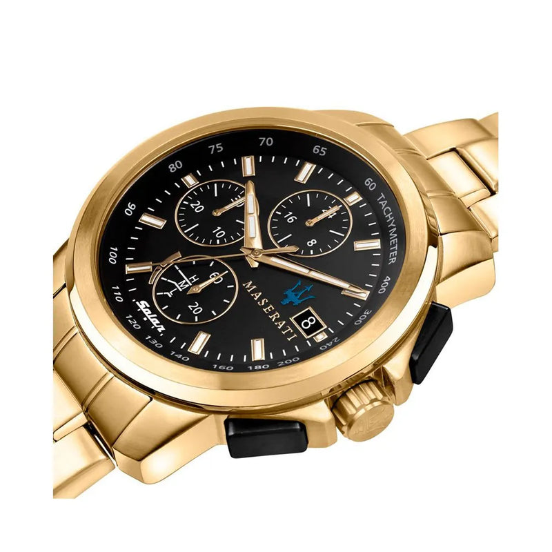 Maserati Successo Solar Men's Watch Gold / Black Chronograph R8873645002